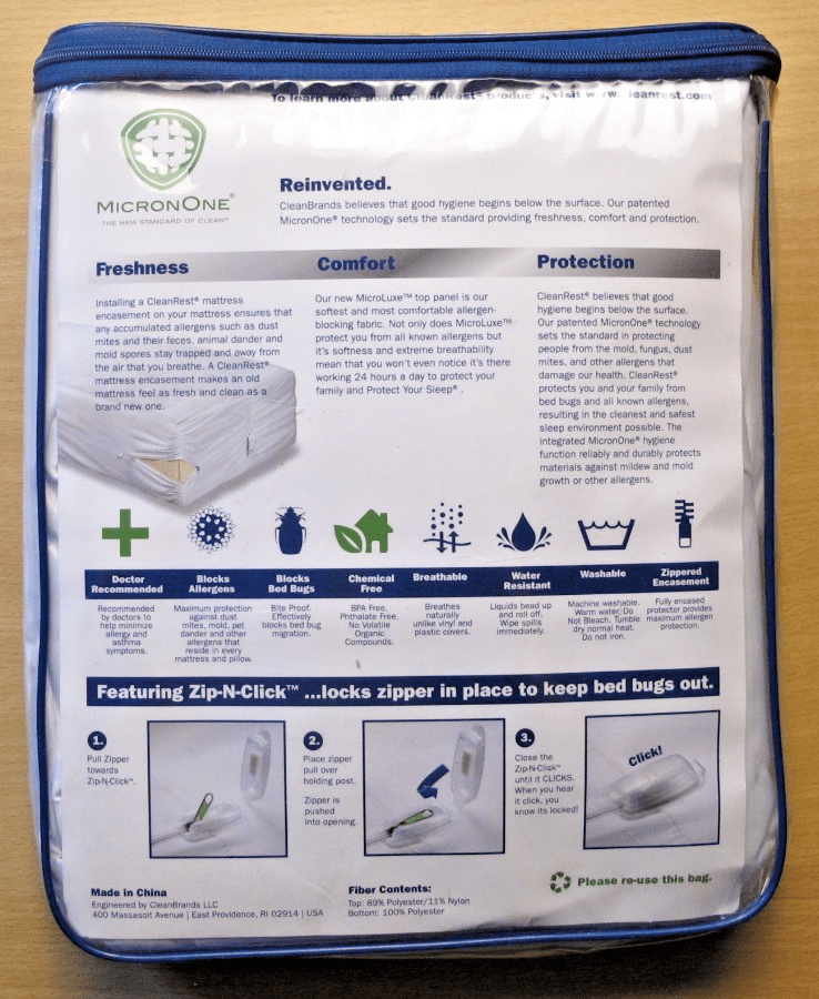 CleanRest Mattress Protector Allergen Bed Bug White Queen 60''x80''x20'' - MagsTag