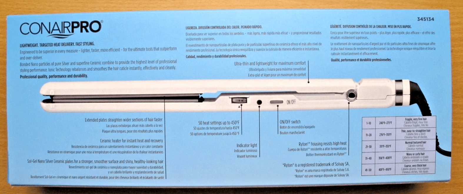 Conair Pro Nano Silver Ceramic Tools Ionic Straightening Iron 1 inch Ultra Thin - MagsTag