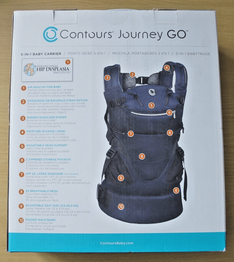 Contours Journey GO 5 Position Baby Carrier Newborn to Toddler Cosmos Navy - MagsTag