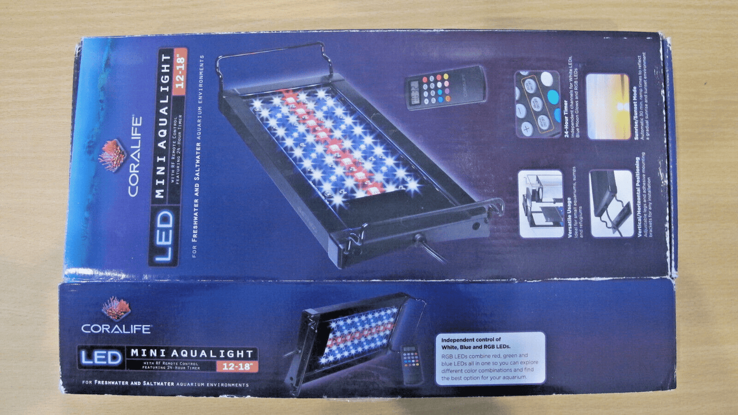 Coralife Aqualight Mini Aquarium LED Light Fixture - 12" - 18" - Fresh Salt water - MagsTag