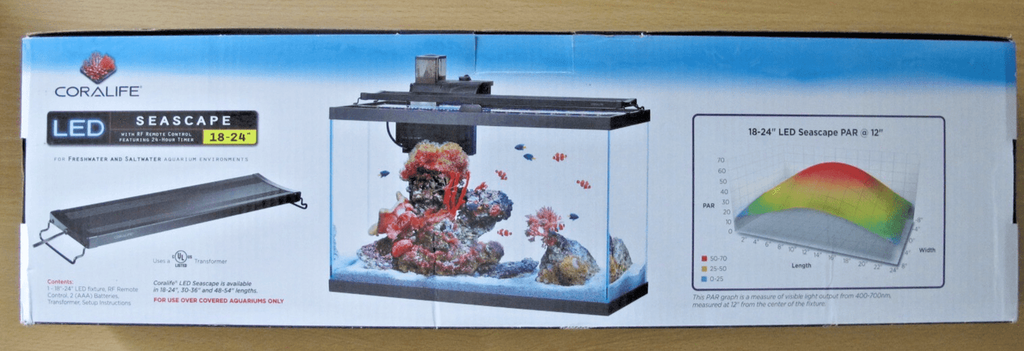 CoraLife aquarium Fish tank light Seascape LED 18 - 24 Black Open Box - MagsTag