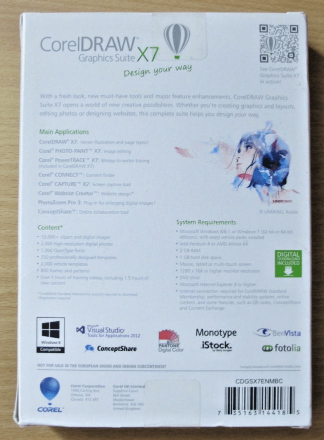 CorelDRAW Graphics Suite X7 CDGSX7ENMBC Windows Education Edition - MagsTag