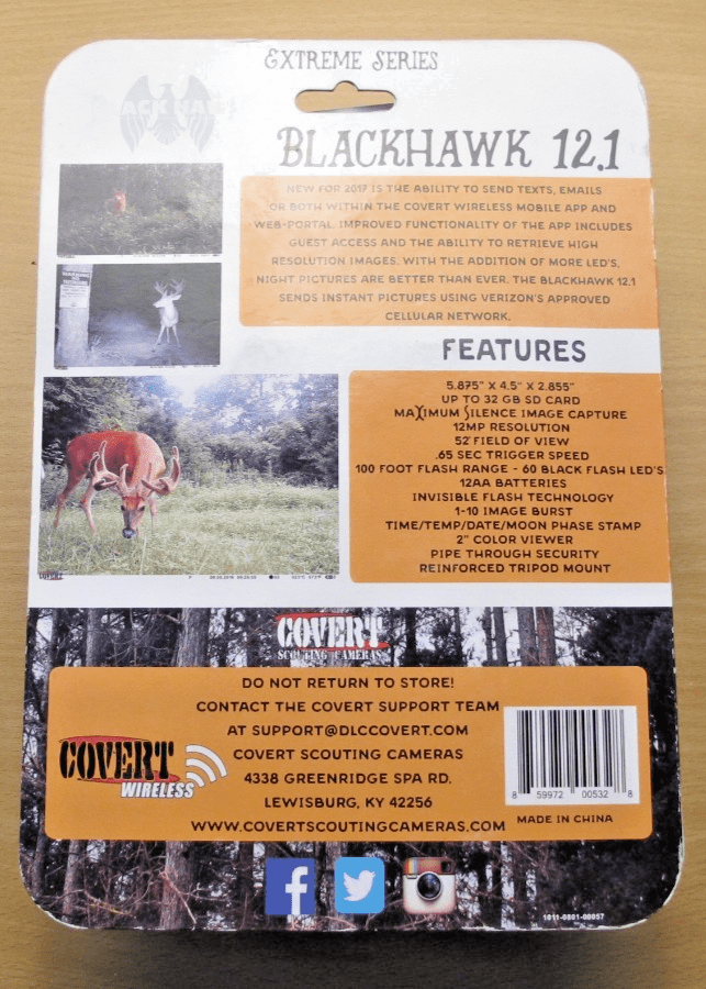 Covert Blackhawk 12.1 Camera Verizon Realtree Hunting Scouting 4G/LTE - MagsTag