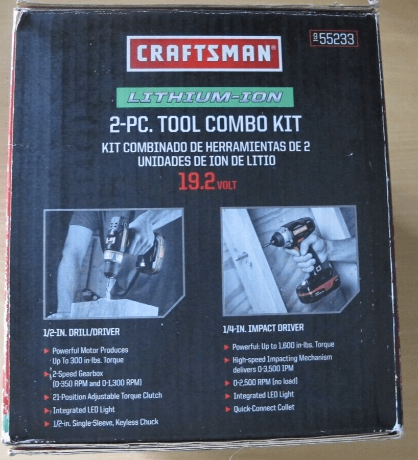 Craftsman 955233 Lithium - Ion 19.2V 2 Piece Tool Combo Kit Drill Impact Open Box - MagsTag