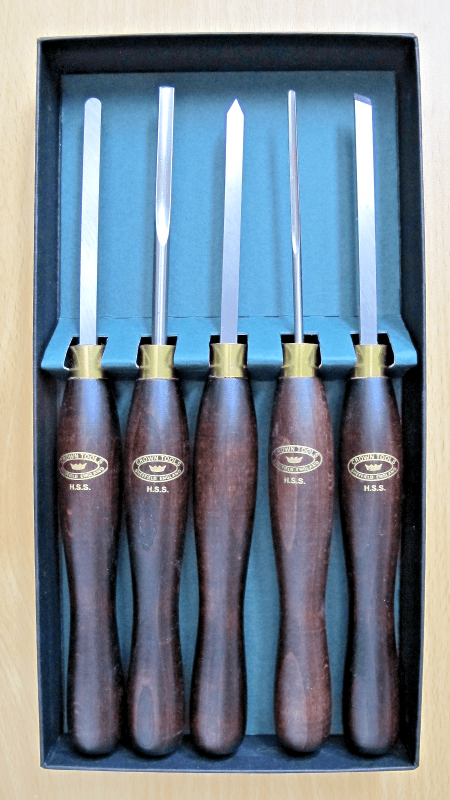 Crown Tools 5 - piece Woodturning Mini Turning Tools Set Model 27745 Mint - MagsTag