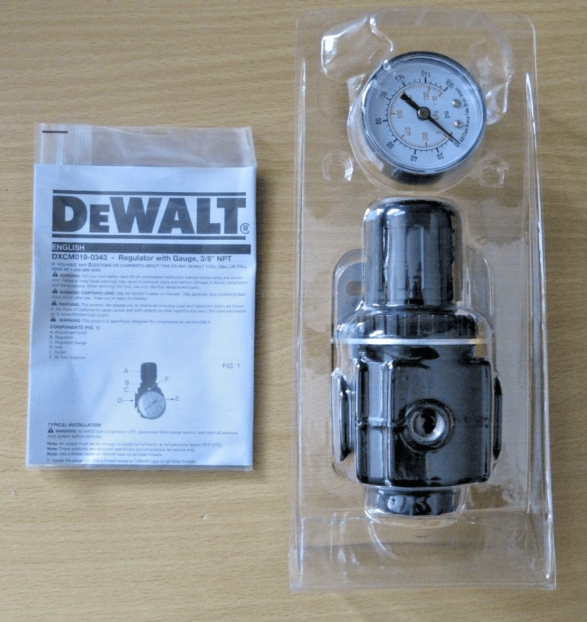 DeWalt DXCM019 - 0343 Air Regulator with Pressure Gauge 3/8" NPT - MagsTag