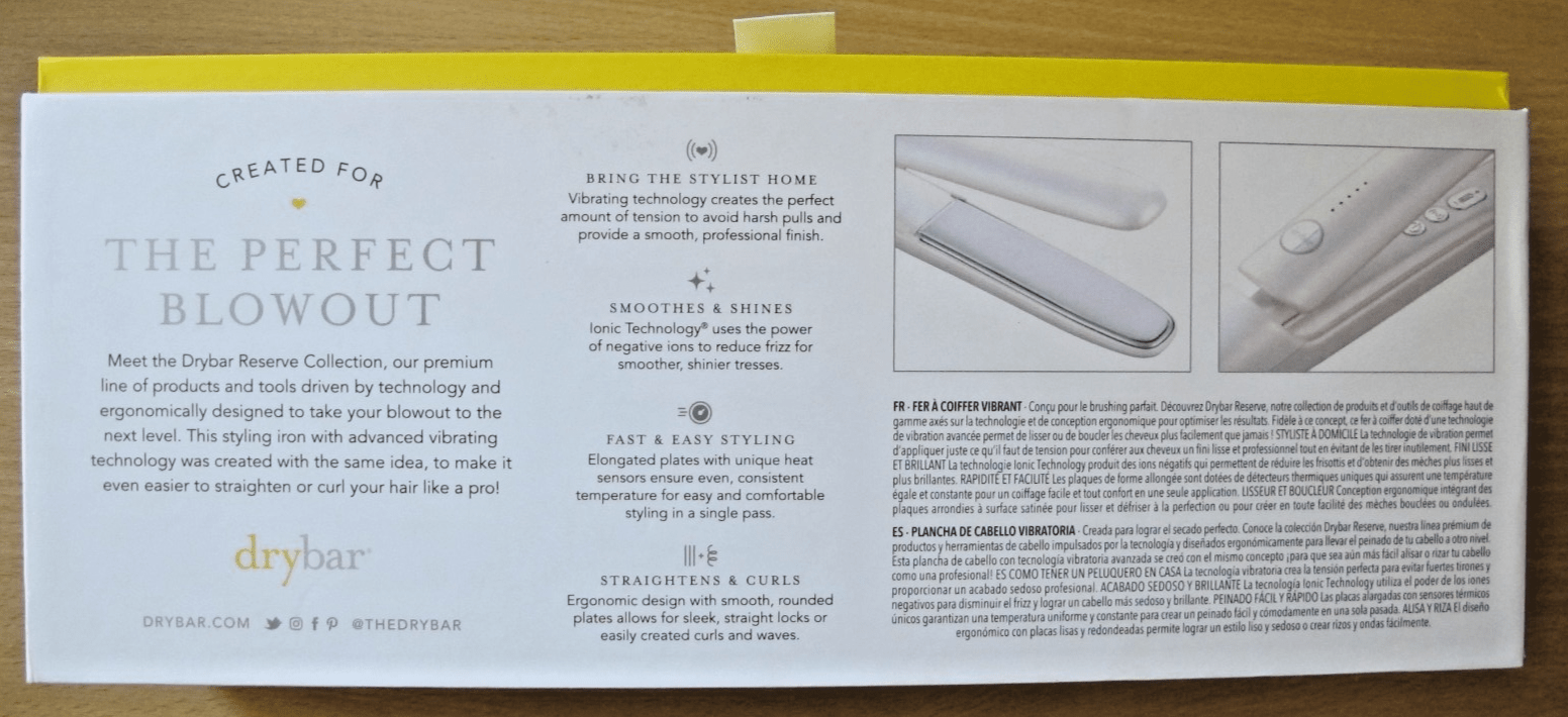 Drybar Reserve vibrating styling flat iron 900 - 3160 - 4 1" Hair Straightener - MagsTag