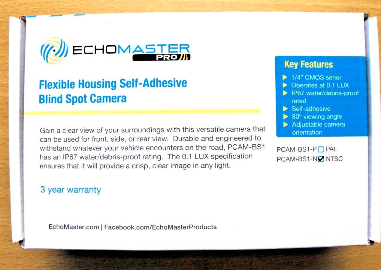 Echomaster PCAM - BS1 - N Flexible Housing Self - Adhesive Blind Spot Camera - MagsTag