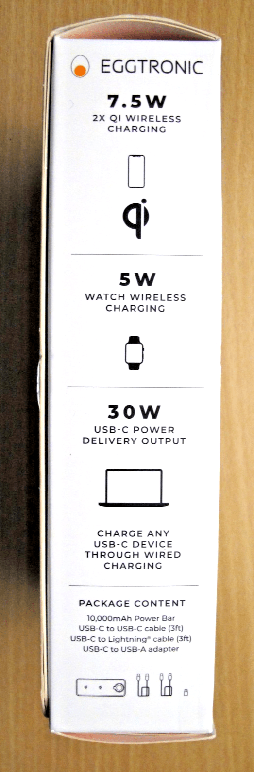 Eggtronic Power Bar USB - C Wireless Power Bank Multi - Device Charging 10,000 mAh - MagsTag