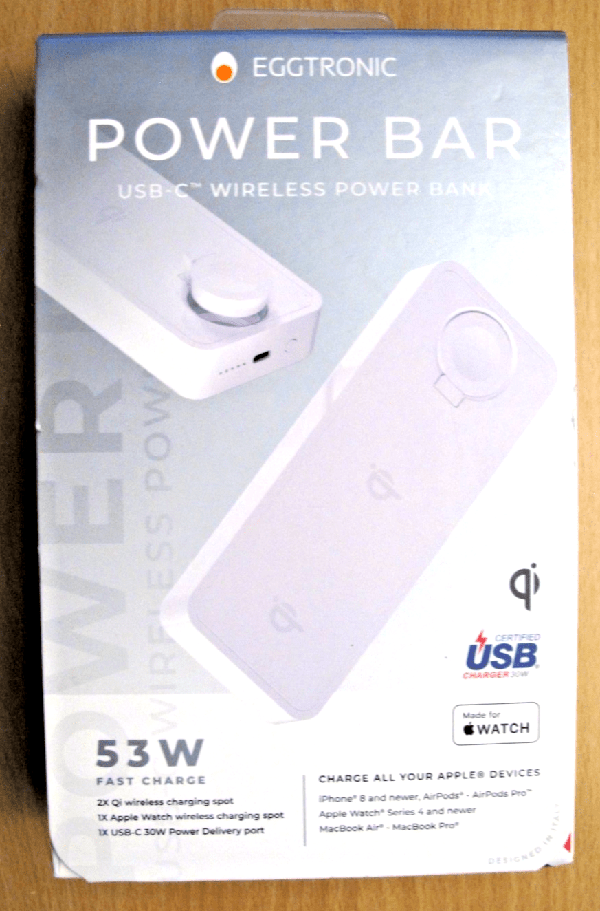 Eggtronic Power Bar USB - C Wireless Power Bank Multi - Device Charging 10,000 mAh - MagsTag