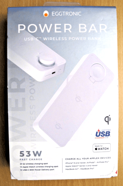 Eggtronic Power Bar USB - C Wireless Power Bank Multi - Device Charging 10,000 mAh - MagsTag