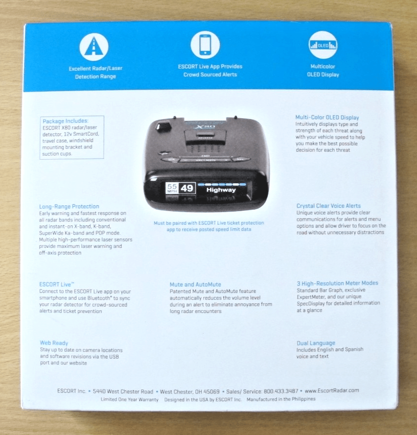 ESCORT X80 Radar Laser Detector with Bluetooth Unused Open Box - MagsTag