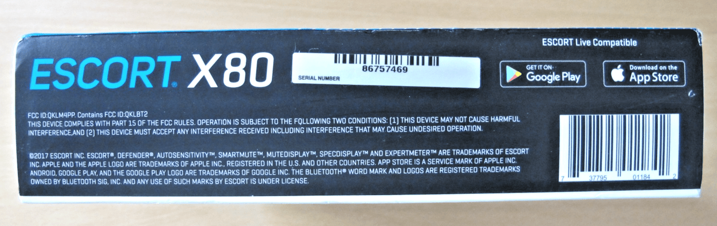ESCORT X80 Radar Laser Detector with Bluetooth Unused Open Box - MagsTag