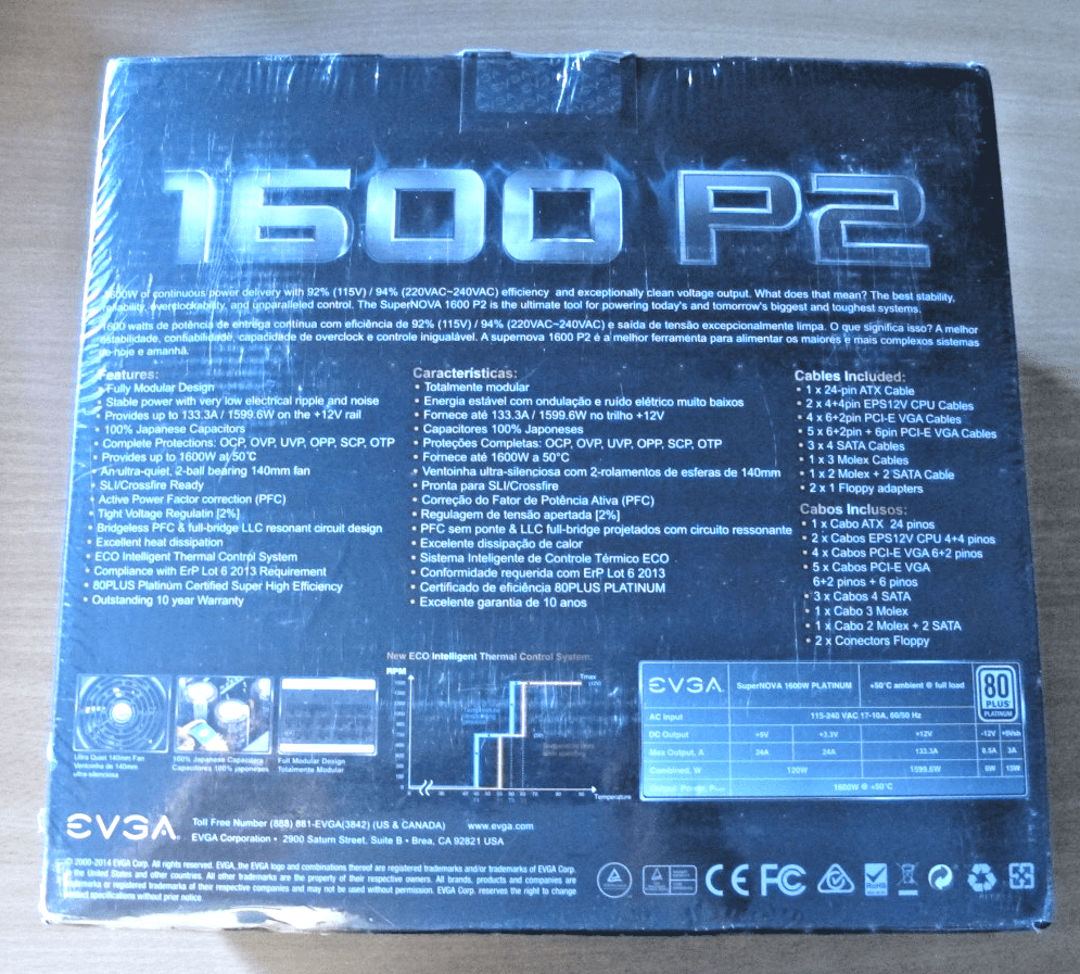 EVGA SuperNOVA 1600 P2 Power Supply 80 PLUS Platinum certified modular - MagsTag