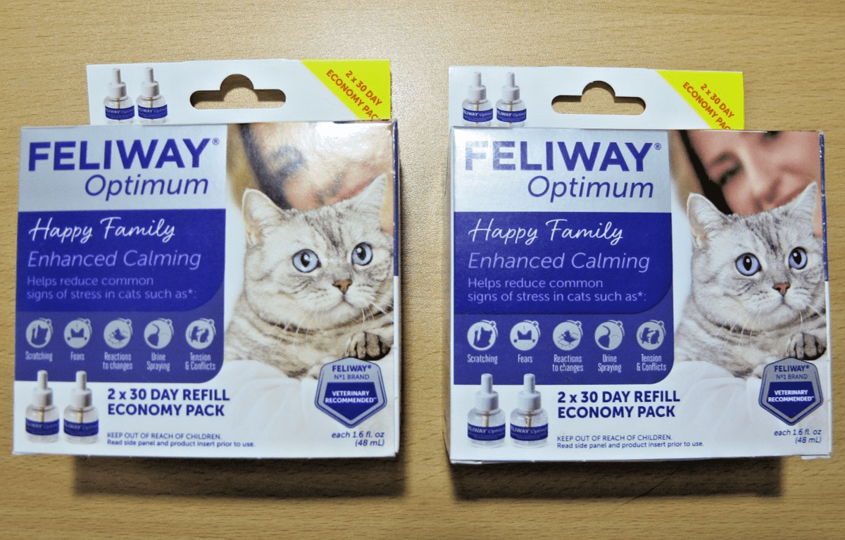 Feliway 2pk / 4 Refills Optimum Happy Family Enhanced Calming Cat Diffuser 2028 - MagsTag