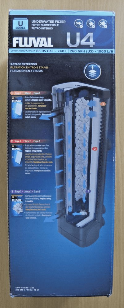 Fluval A480A1 65 Gallons U4 U Series 260 gph 3 Stage Underwater Filter Open Box - MagsTag
