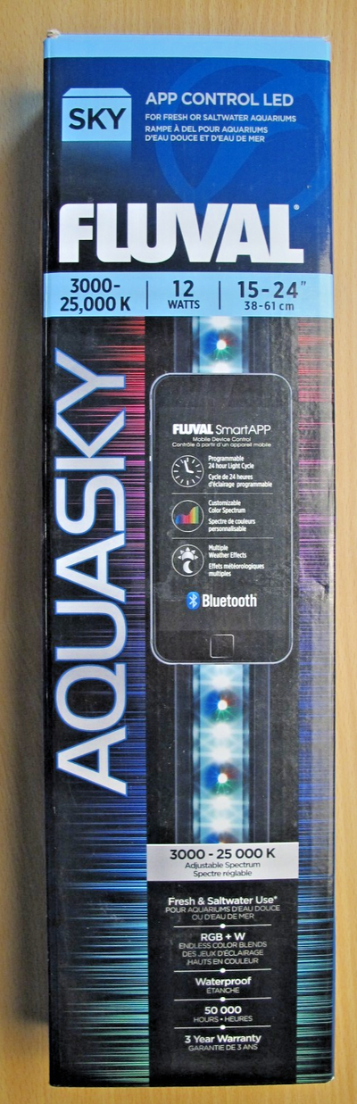FLUVAL AQUASKY Bluetooth LED Strip Aquarium Light Fixture 15 - 24" Open Box - MagsTag