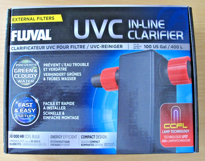 Fluval UVC In - Line Water Clarifier Up To 100 Gallons A203 Aquarium New Open Box - MagsTag