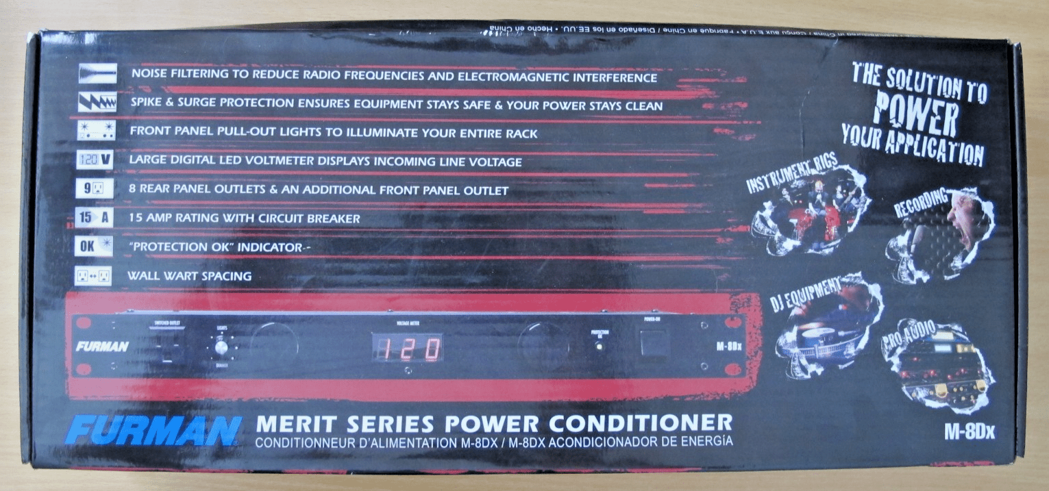 Furman M - 8DX 15A 9 Outlet Power Conditioner Surge Protect Digital Meter Light - MagsTag