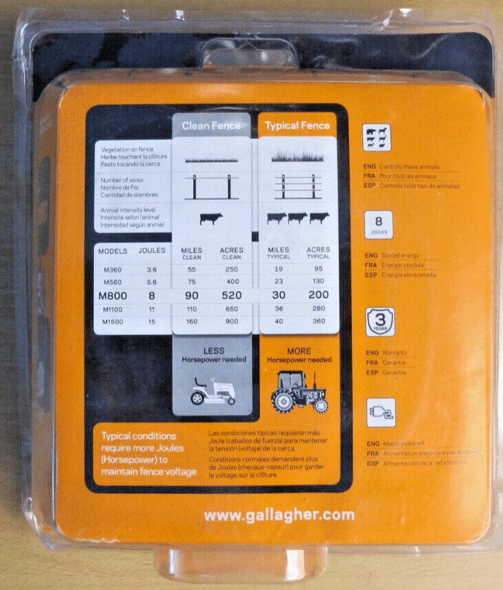 Gallagher G323524 M800 Electric Fence Energizer Black OPEN BOX - MagsTag