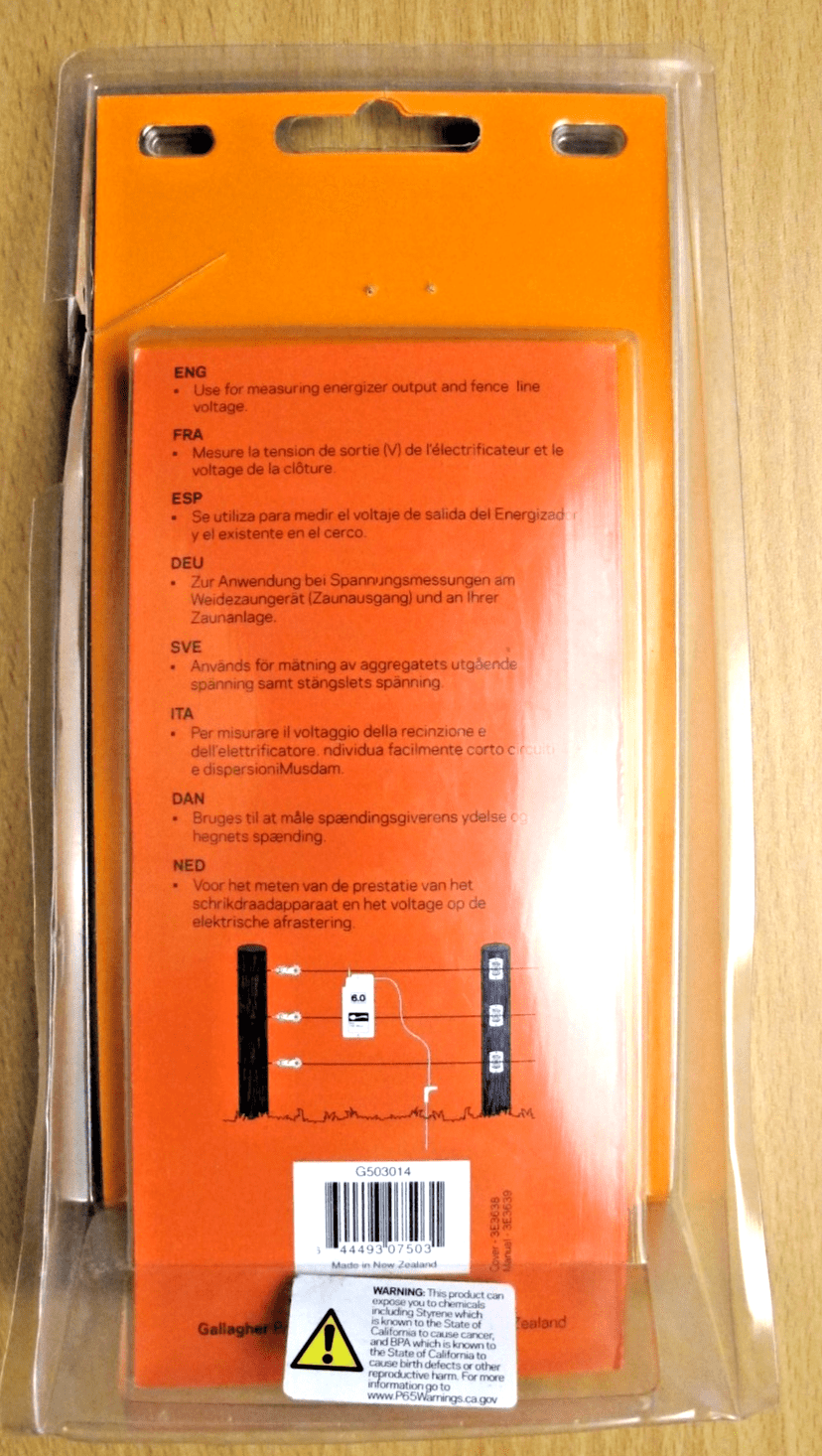 Gallagher G503014 Electric Fence Digital Volt Meter Testor Fencing 9V - MagsTag