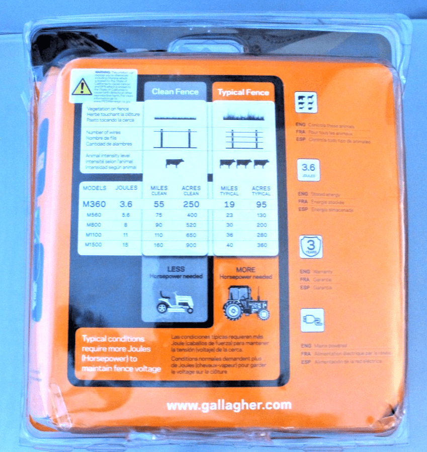 Gallagher M360 Electric Fence Charger Powers Up to 55 Miles 250 Acres Mint - MagsTag