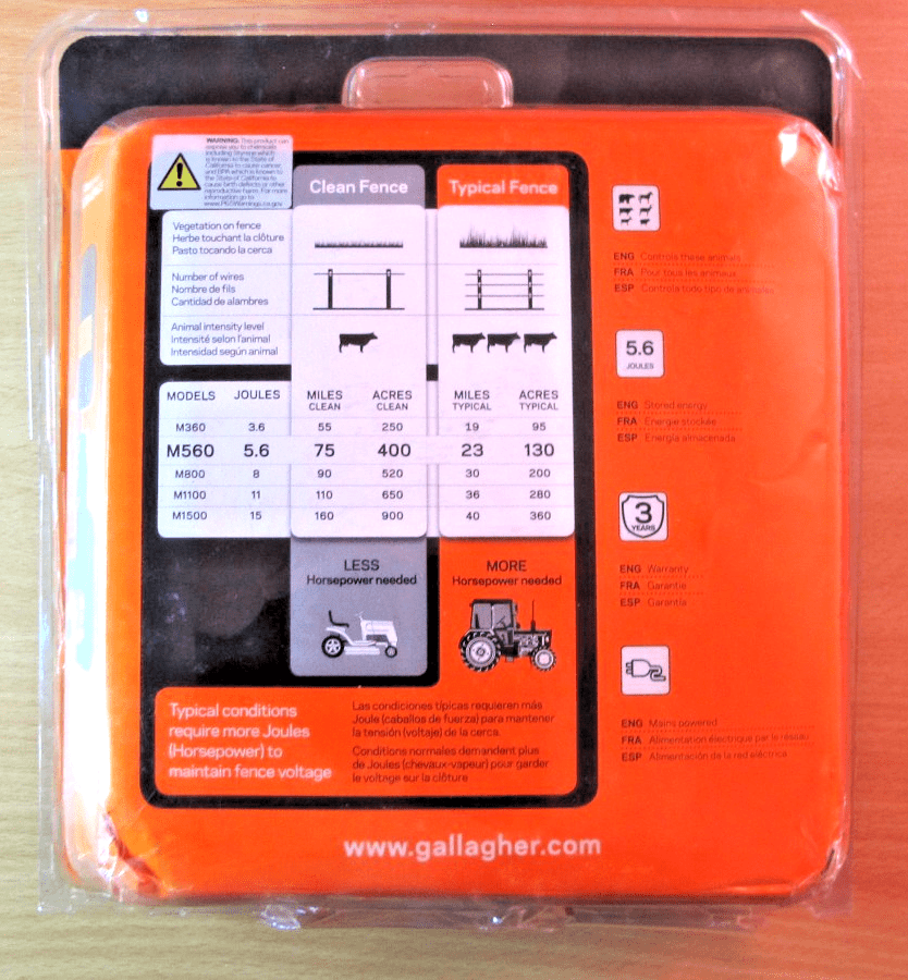 Gallagher M560 Fence Energizer 75 Miles 400 Acres 110V G323514 Fencer - MagsTag