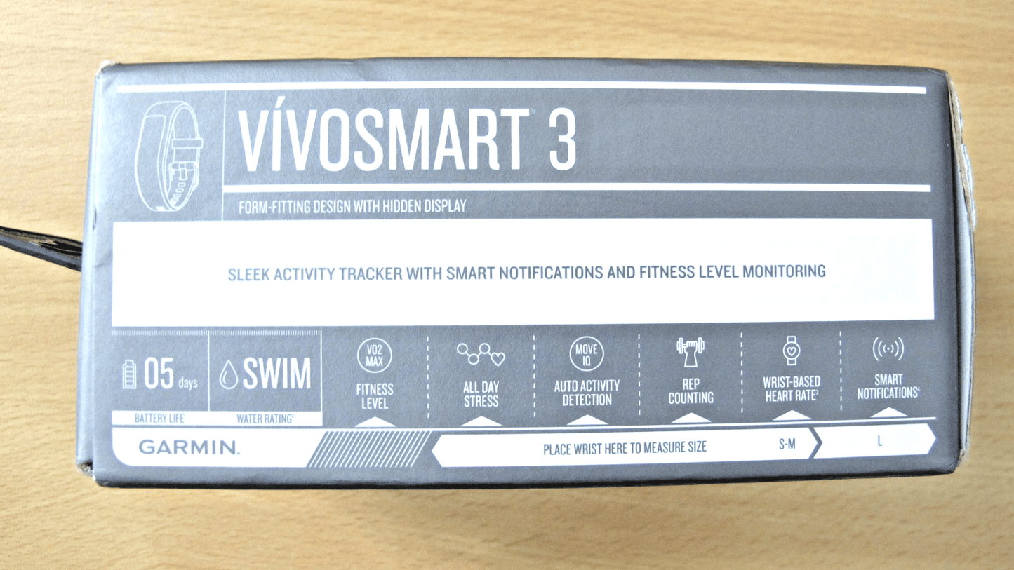 Garmin Vivosmart 3 Activity Fitness Tracker Black With Charger New Unused - MagsTag