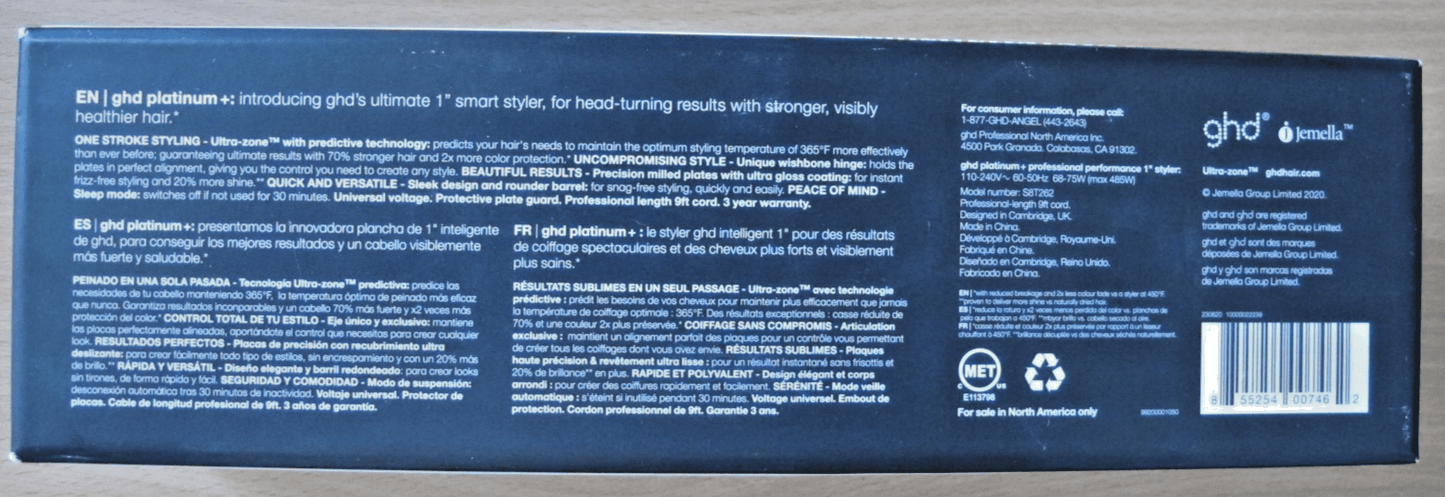 GHD Platinum + Styler Professional 1" Flat Iron Smart Hair Straightener - White - MagsTag