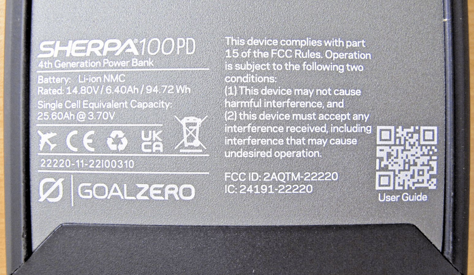 GOAL ZERO SHERPA 100PD USB - C POWER BANK 25600 mAh 22220 4th Gen Open Box - MagsTag