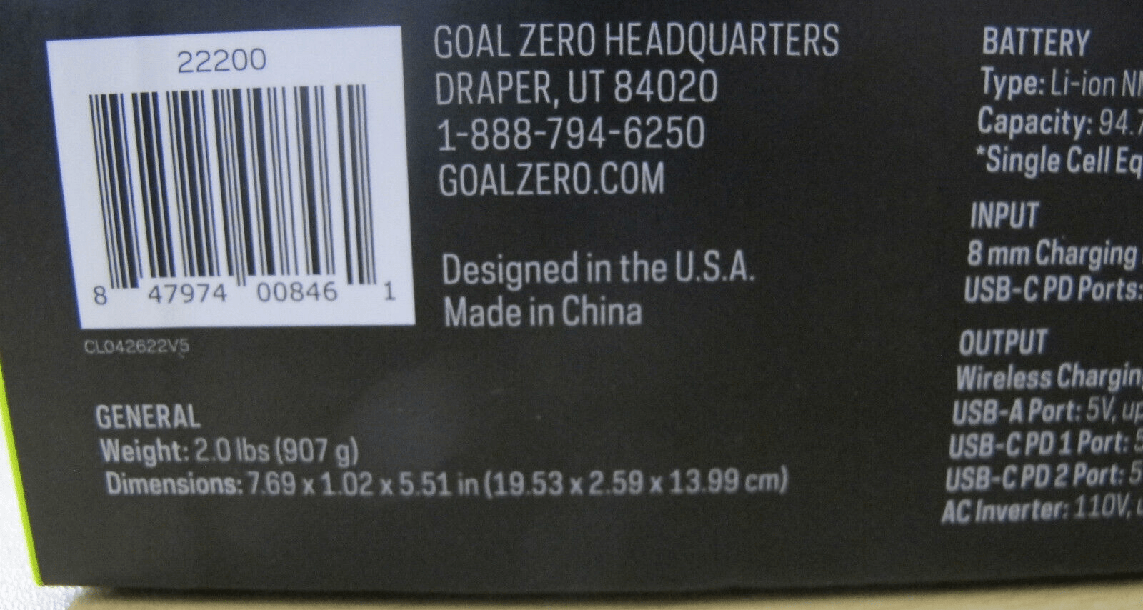 GOAL ZERO Ultimate AC Power Bank Sherpa 100AC 4th Gen 25600 Charger 22200 Unused - MagsTag