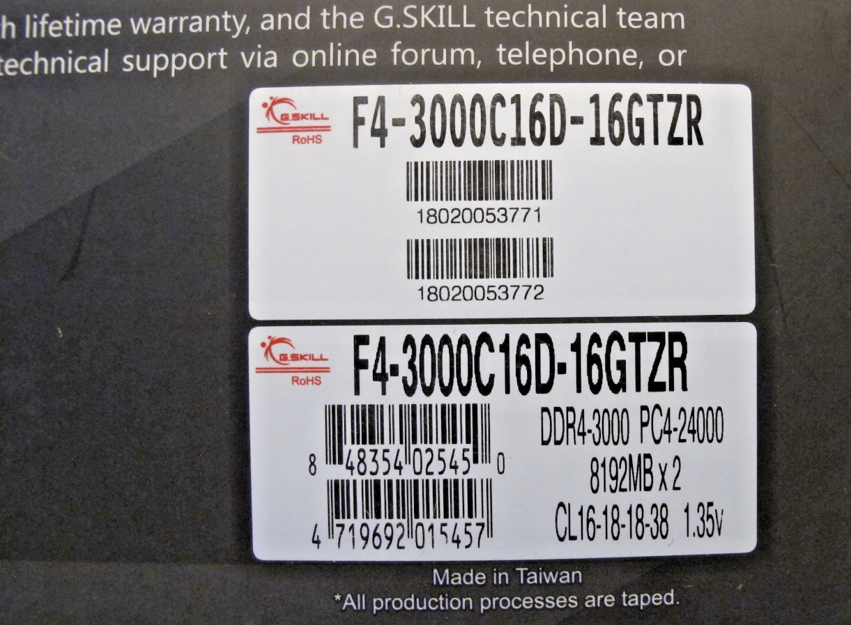 G.SKILL Trident Z RGB Series DDR4 RAM 16GB (2x8GB) 3000MT/s CL16 - 18 - 18 - 38 1.35V - MagsTag