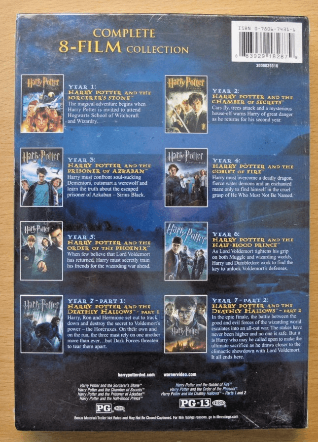 Harry Potter The Complete 1 - 8 Film Collection DVD 2011 8 - Disc Box Set New - MagsTag