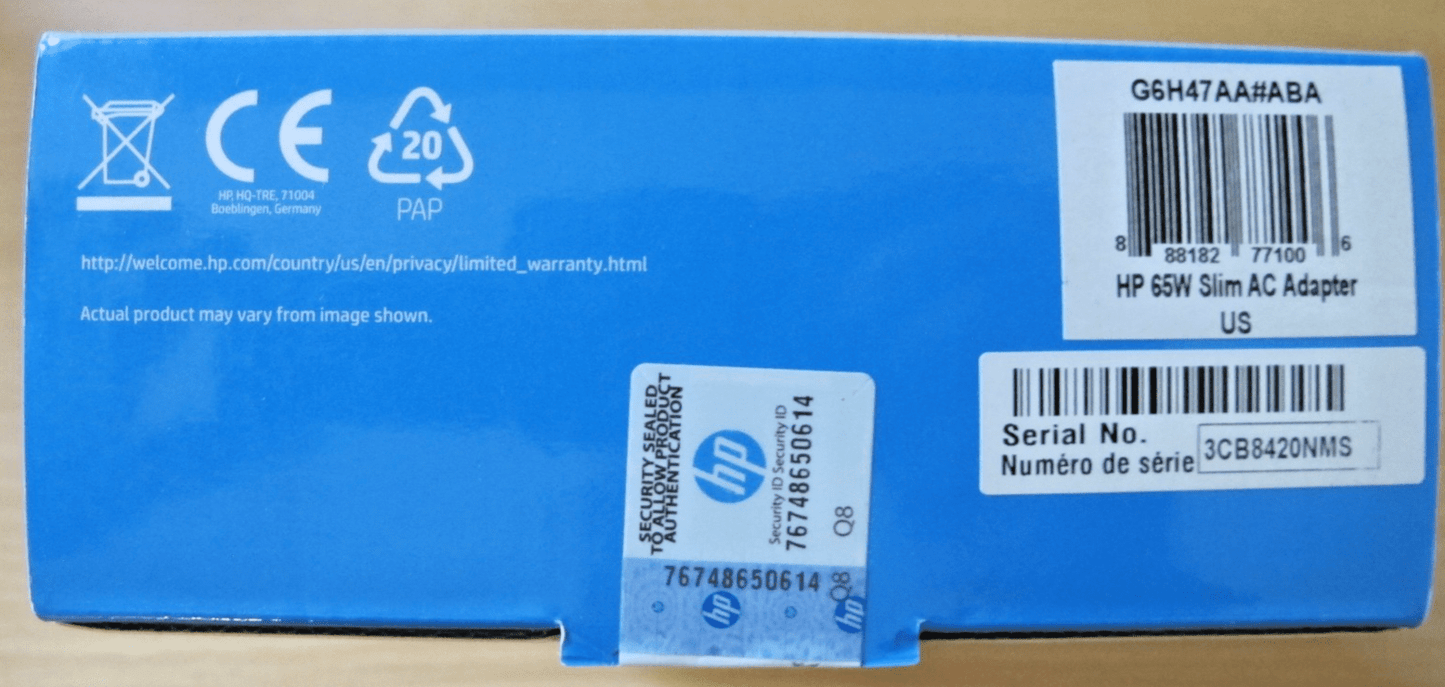 HP 65W Slim AC Adapter G6H47AAABA charge multiple devices 3 tips - MagsTag