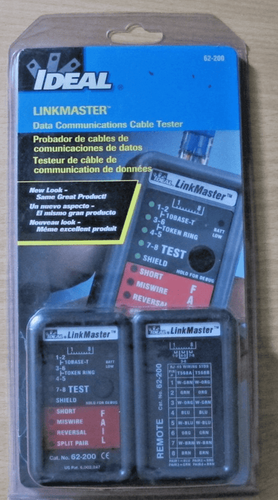 Ideal Linkmaster 62 - 200 Data Cable Tester RJ - 45 CAT5e/6 Wiremapper - MagsTag