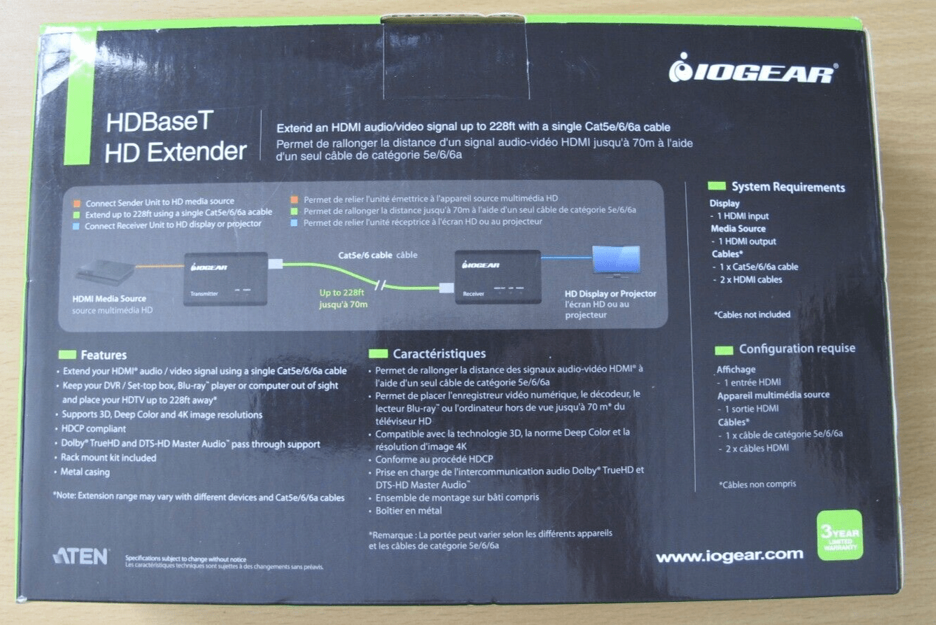 IOGEAR HDBaseT HDMI Extender Over Cat5e/6 4K UHD - Up To 230ft 1080P - MagsTag