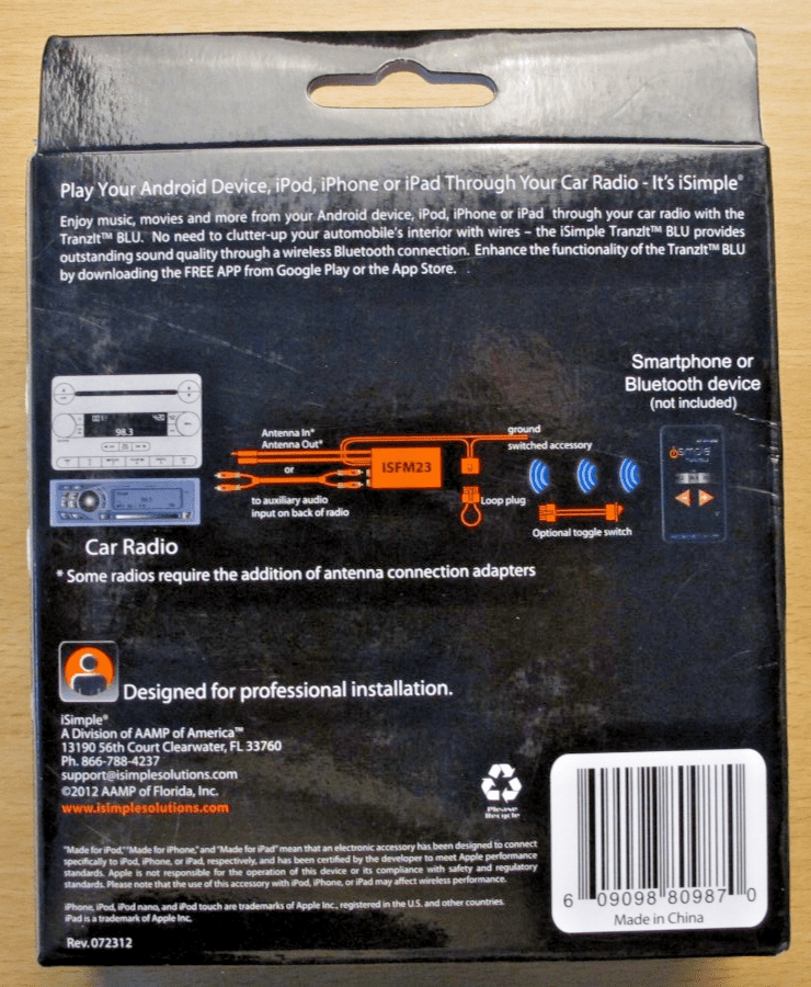 iSimple ISFM23 TranzIt Universal Bluetooh Enabled FM Transmitter Car Kit - MagsTag