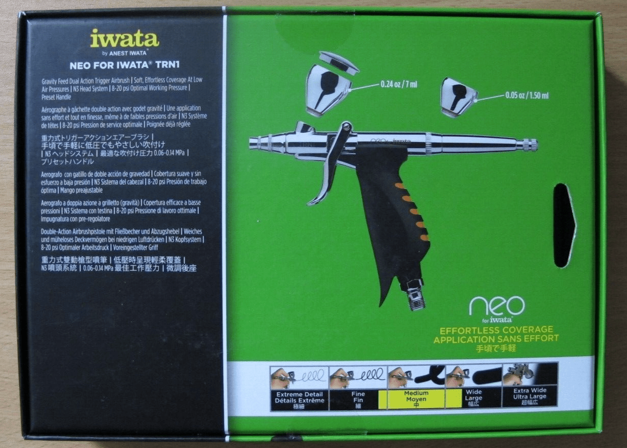 Iwata Airbrushes Gravity Feed Trigger Airbrush TRN1 IWAN5500 Open Box unused - MagsTag