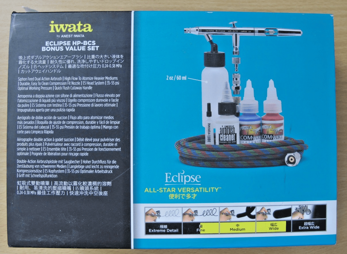 Iwata Eclipse HP - BCS Siphon Feed Dual Action Airbrush ECL2000 ECL 2002 VLUE SET - MagsTag