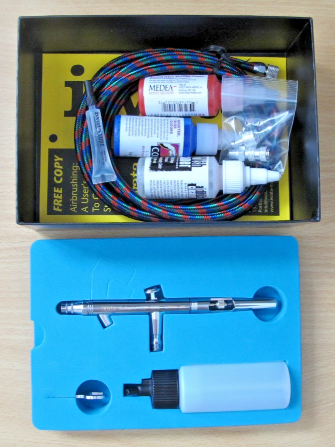 Iwata Eclipse HP - BCS Siphon Feed Dual Action Airbrush ECL2000 ECL 2002 VLUE SET - MagsTag