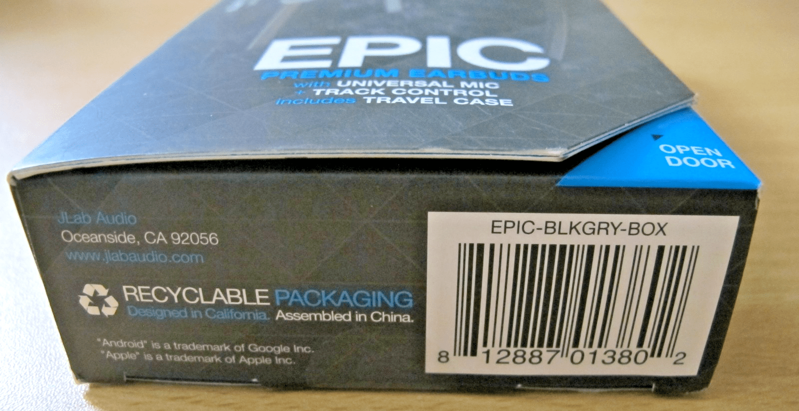JLAB EPIC - BLKGRY - BOX Epic Premium Earbuds Universal Mic BlackGray Mint - MagsTag