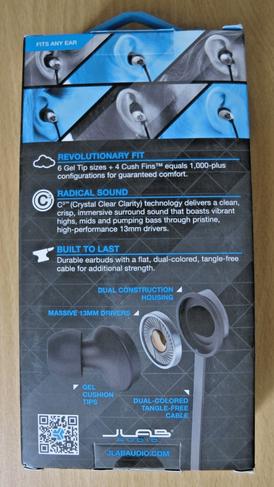 JLAB EPIC - BLKGRY - BOX Epic Premium Earbuds Universal Mic BlackGray Mint - MagsTag