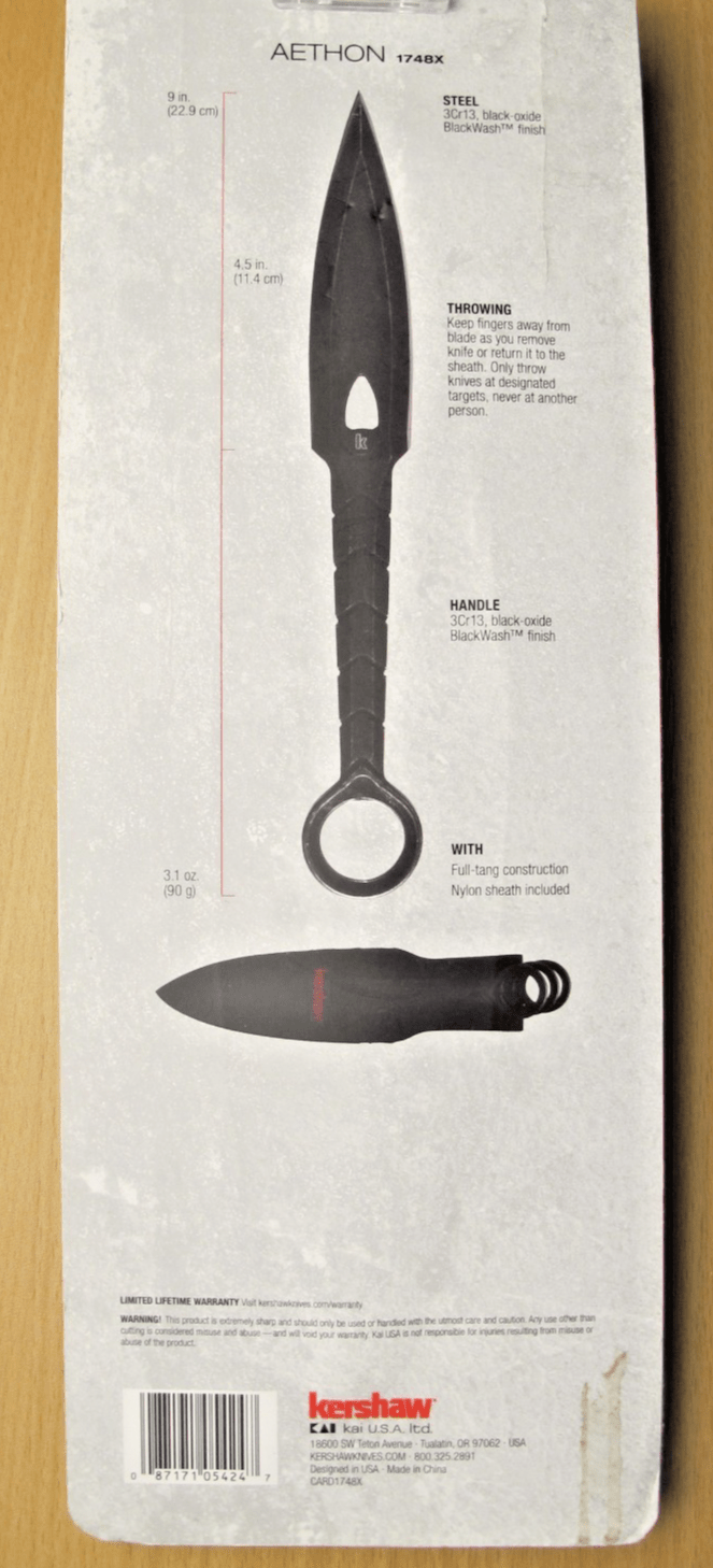 Kershaw Aethon Throwing Knives 1748X 3 Pack Sheath Case Stainless Knife 4.5” - MagsTag