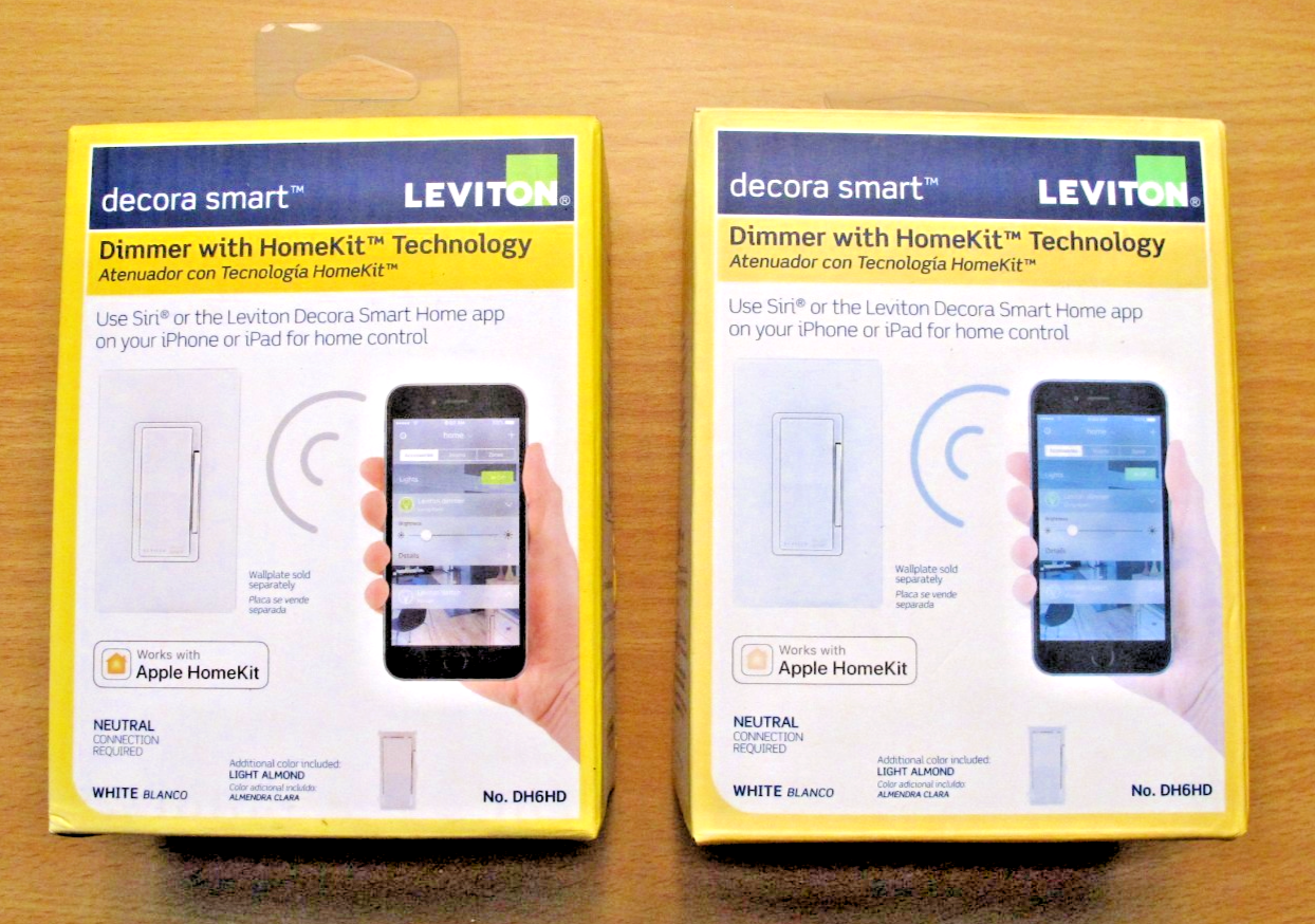 Leviton DH6HD - 1BZ Decora Smart Wall Mount 600W Apple Dimmer 2 pack - MagsTag