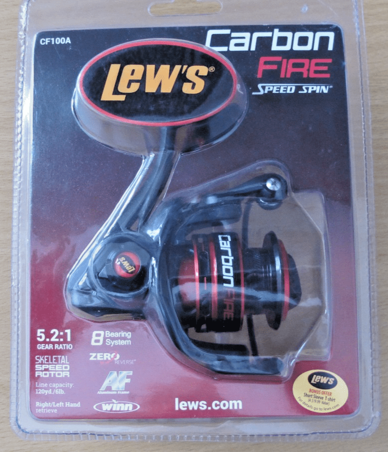 Lew's Carbon Fire Spinning Reel CF100A 5.2:1 8 Bearings - MagsTag