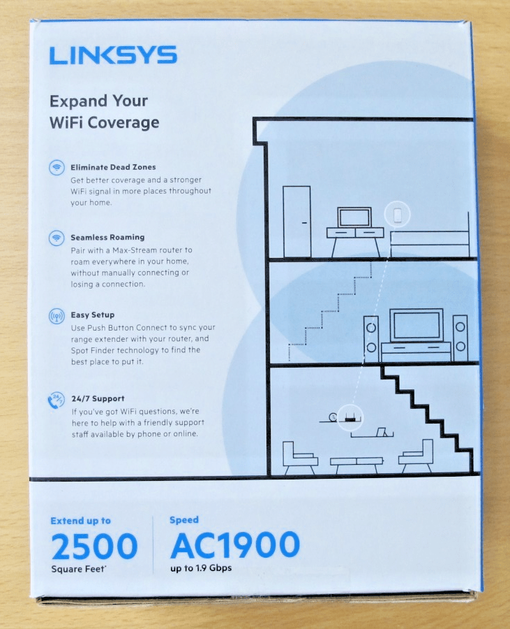 Linksys RE7000 v2 Max Stream AC1900 Gigabit Range Extender WiFi Booster Repeater - MagsTag