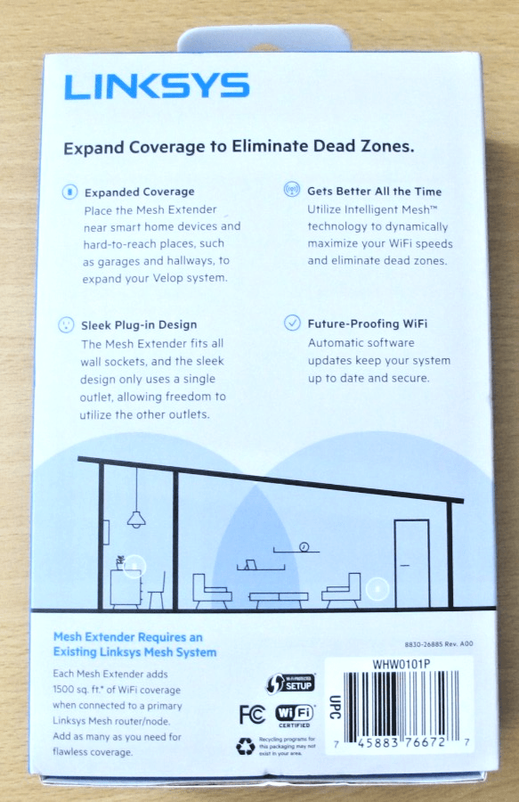 Linksys Velop dual-band addon Mesh WiFi Extender AC1300 WHW0101P Unused - MagsTag