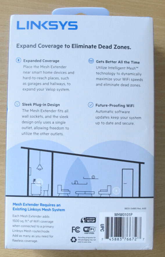 Linksys WHW0101P AC1300 Velop Mesh WiFi Extender Dual - band Open Box Unused - MagsTag