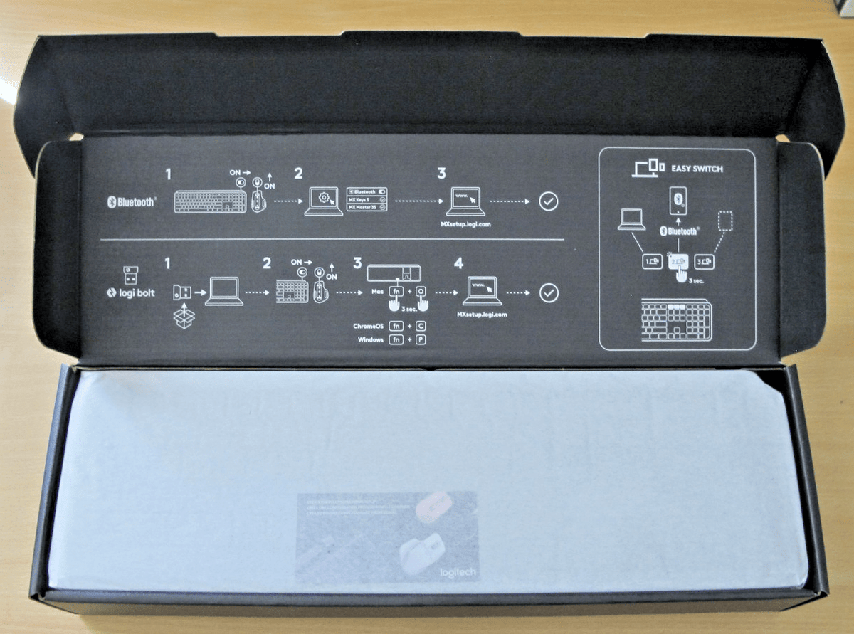 Logitech 920-012274 MX Keys S Combo Wireless Keyboard Mouse Palm Rest Black New - MagsTag