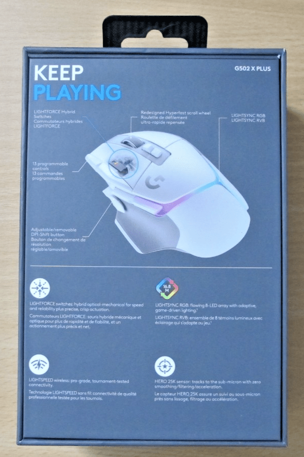 Logitech G502 X Plus Lightspeed Wireless Optical Mouse 25,600 dpi White Unused - MagsTag